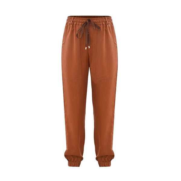 KOCCA Pantaloni Pantalone Donna morbido con coulisse Rame P24-KOCCAZEOS-10383-XS - Francavilla Moda